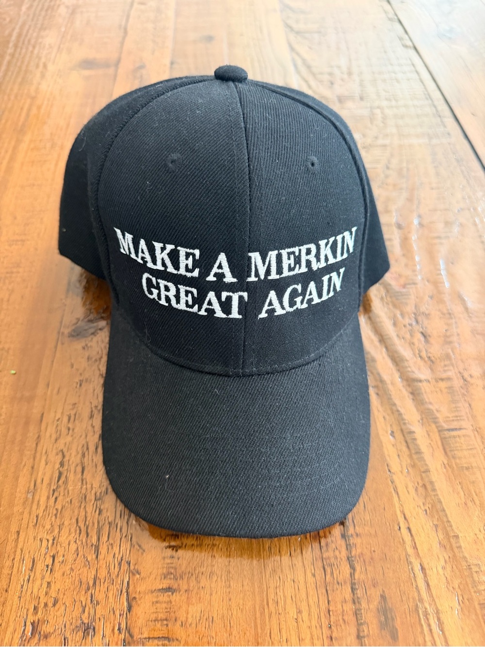 Black Embroidered 'Make A Merkin Great Again' Baseball Cap